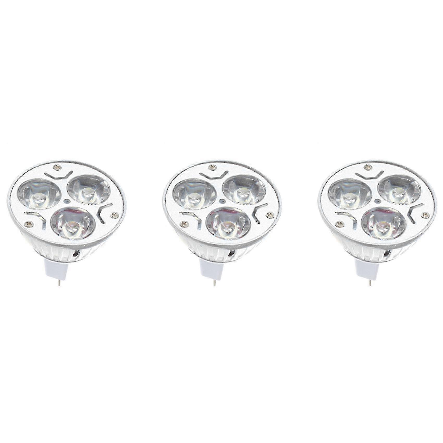 3X MR16 GU5.3 12V Cool White LED Bulb 3X1W
