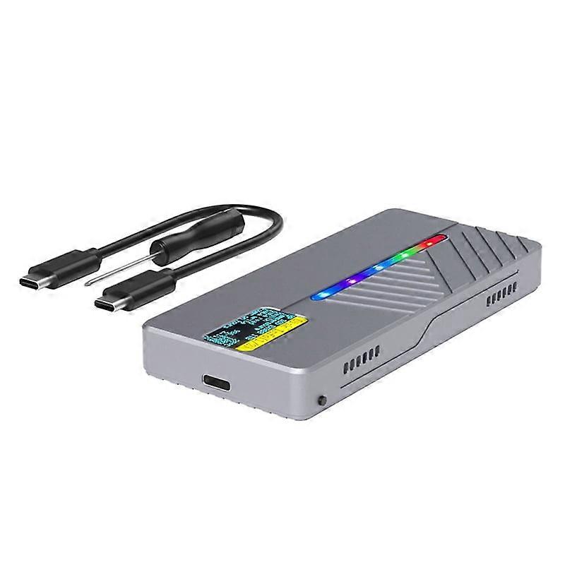 Smart Display M.2 Solid State Mobile Hard Drive Box 10GB Dual Protocol NVMe/Sata Aluminum Alloy Shell