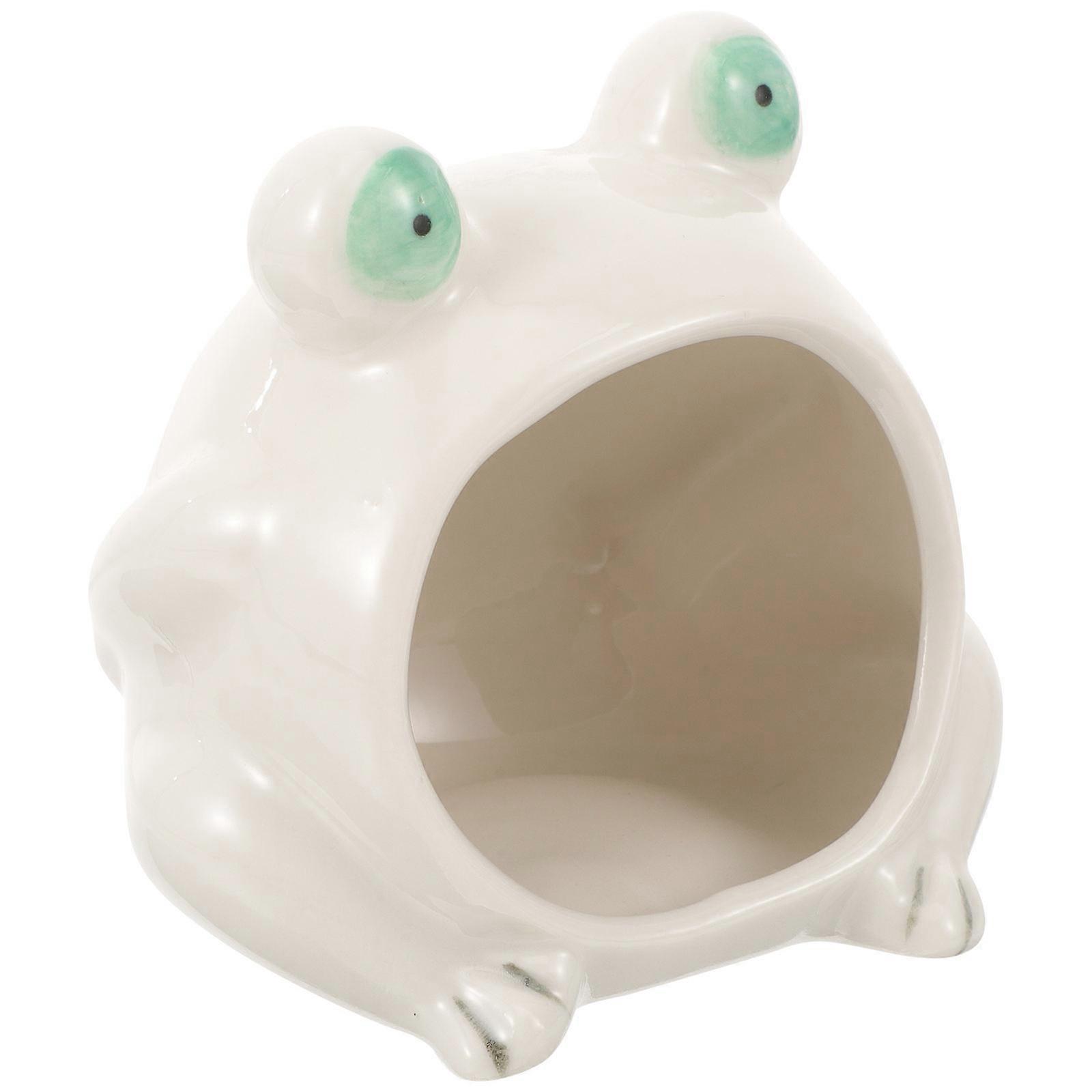 Ceramic Hamster Hideout for Resting White Cooling Pet House