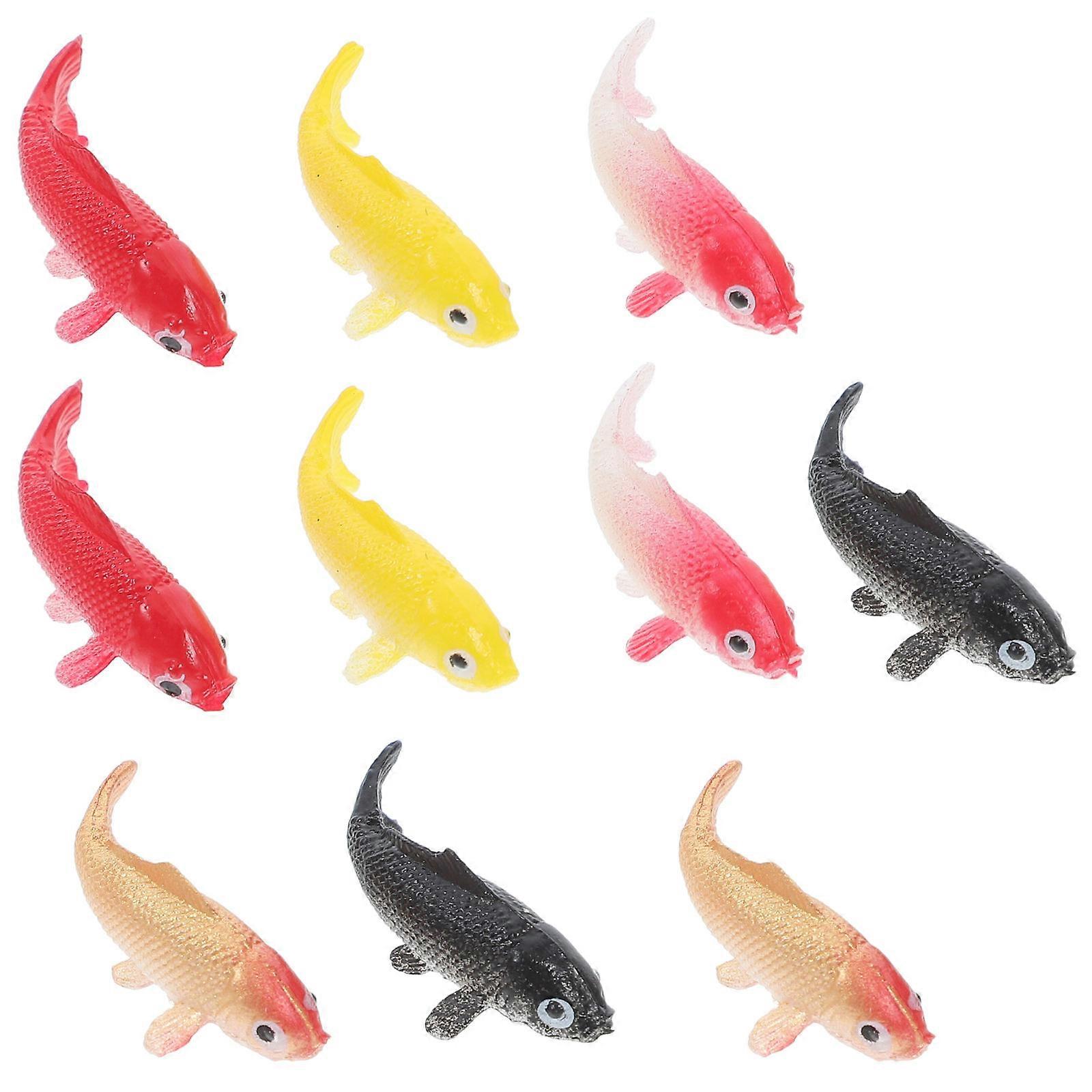 Tiny Fish Figures For DIY Projects Indoor Decoration Realistic Design PVC 40 Pcs