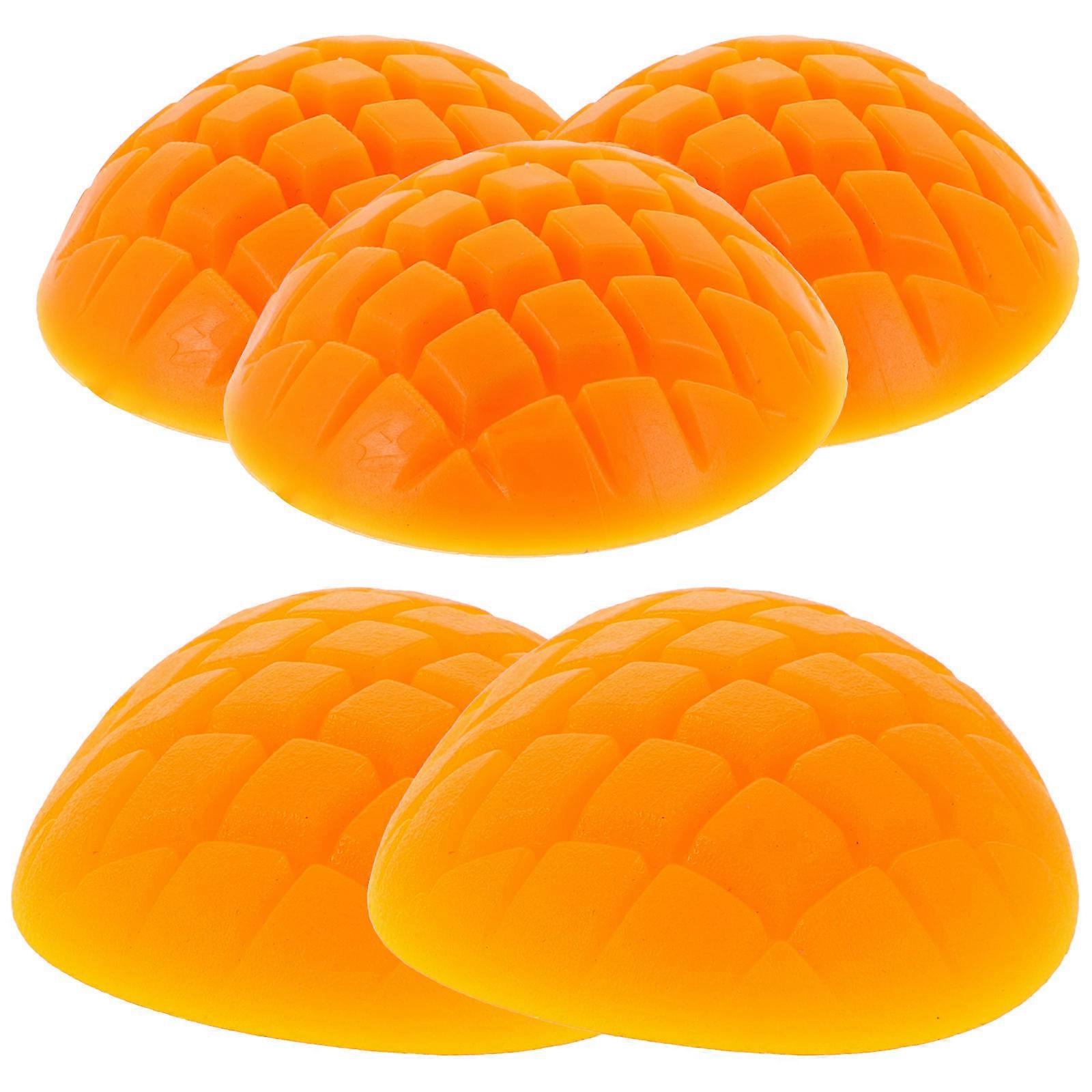Fake Mango Slice Model Orange Artificial Mango Slice for Playing 5Pcs