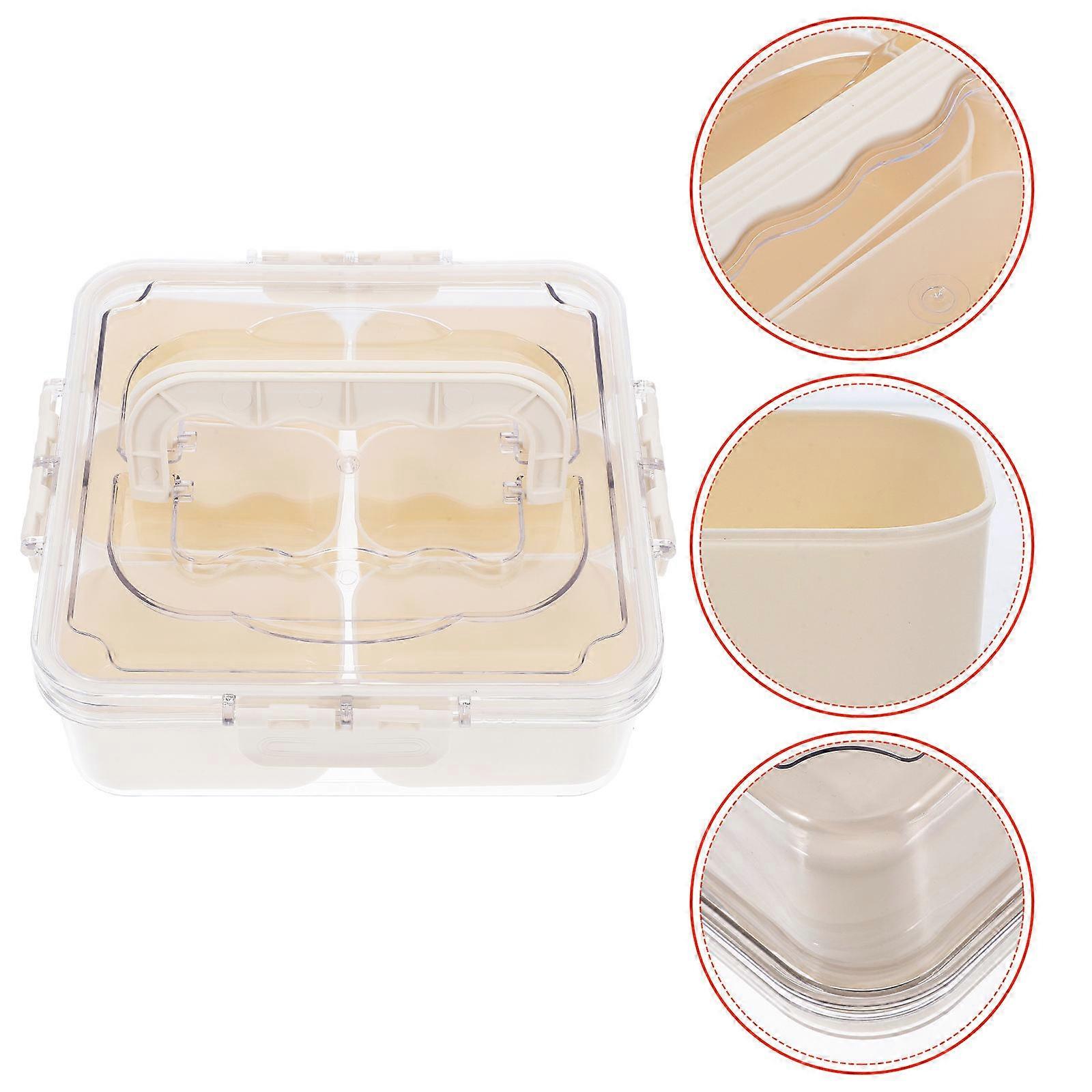 Portable Fridge Organizer 2Pcs Reusable Containers For Household Use 9.04X9.04X2.75In Easy Inspection Storage