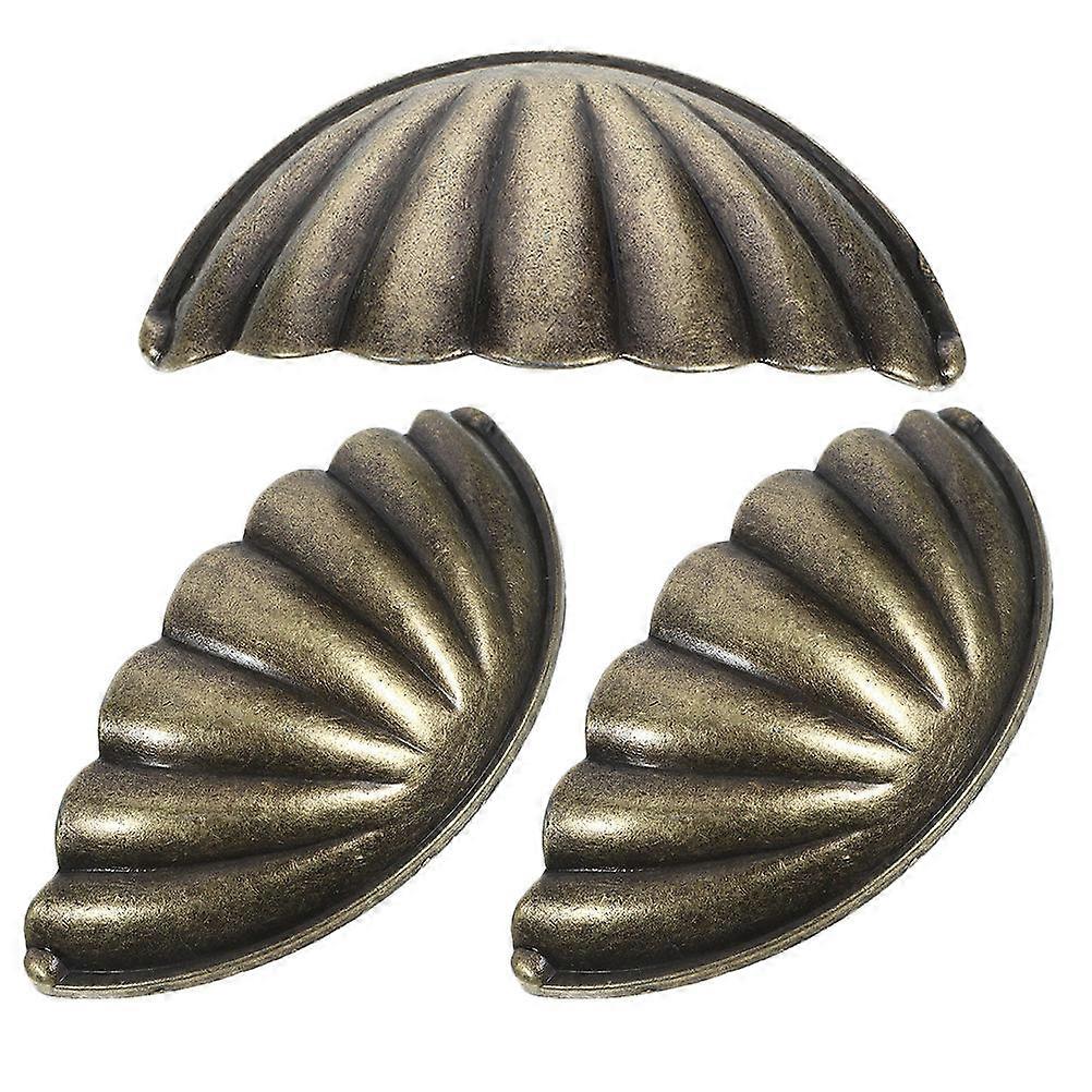 Zinc Alloy Vintage Cabinet Hardware Shell Pattern Semi-Circle Pulls 15Pcs