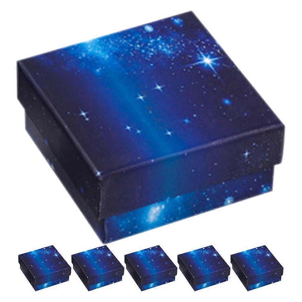 12Pcs Jewelry Packaging Boxes Blue Paper for Storage and Gift