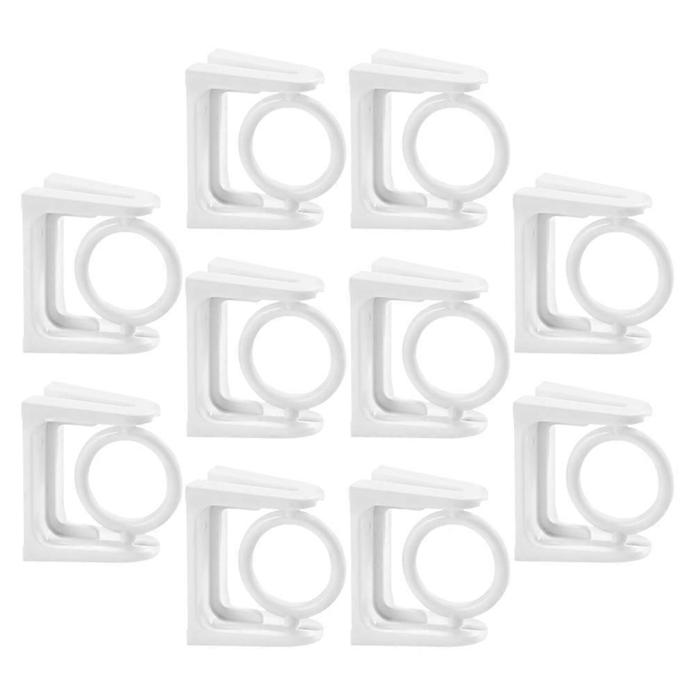 White Curtain Rod Bracket for Storage with Rotatable Hooks 50Pcs ABS