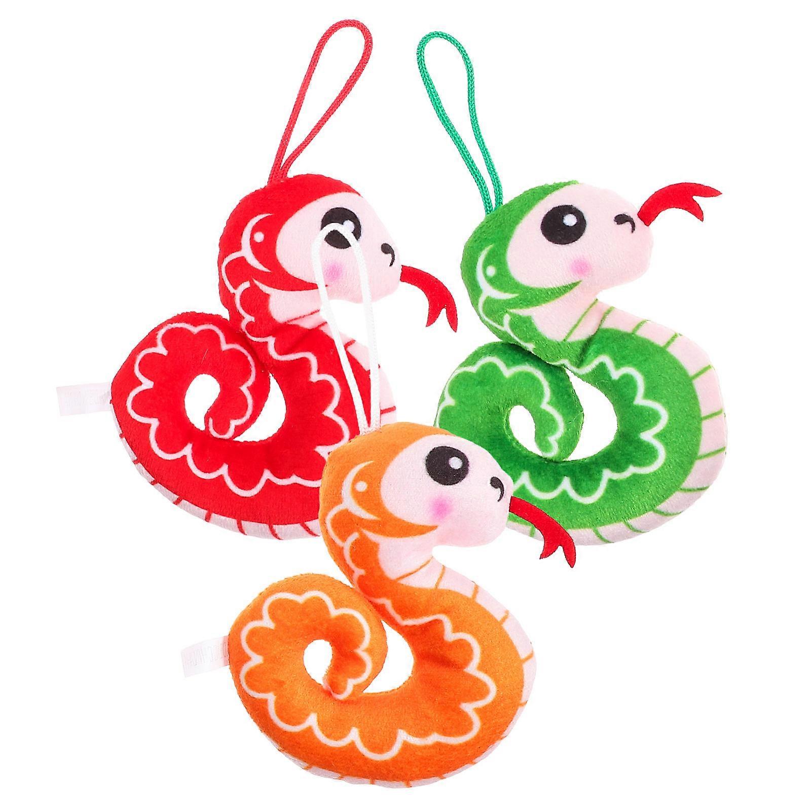 New Year Tree Hanging Snake Ornament for Decor 9Pcs Plush Dolls