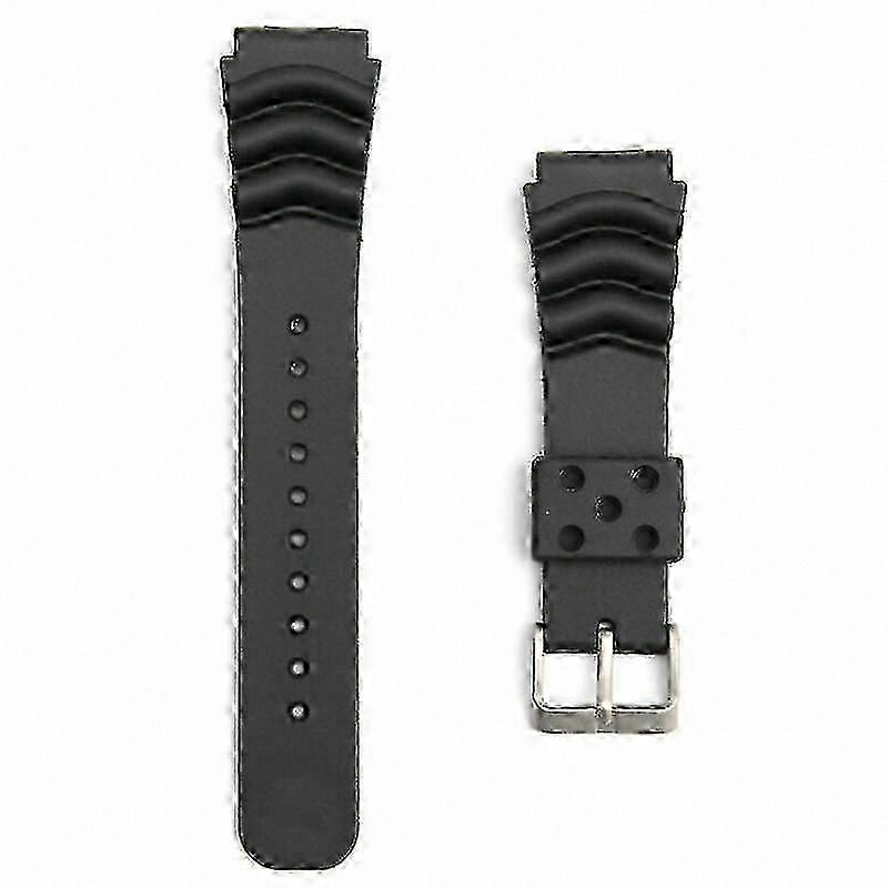 SEIKO 22MM Black Rubber Diver's Watch Replacement Strap