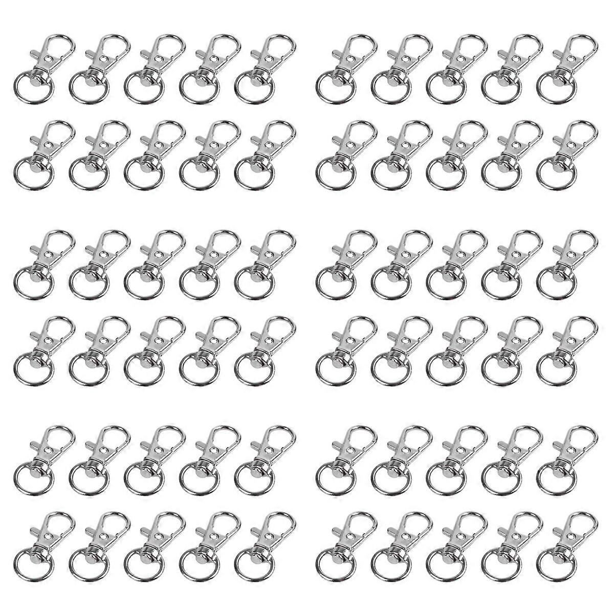 10pcs Metal Clasp Swivel Trigger Clips Snap Hooks Silver