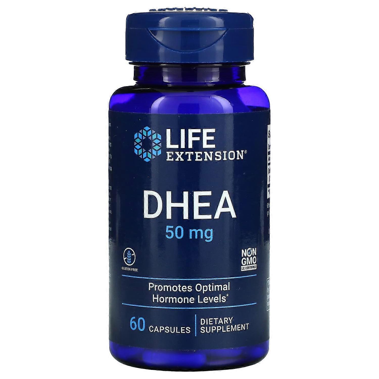 Extensão da vida, DHEA, 50 mg, 60 cápsulas