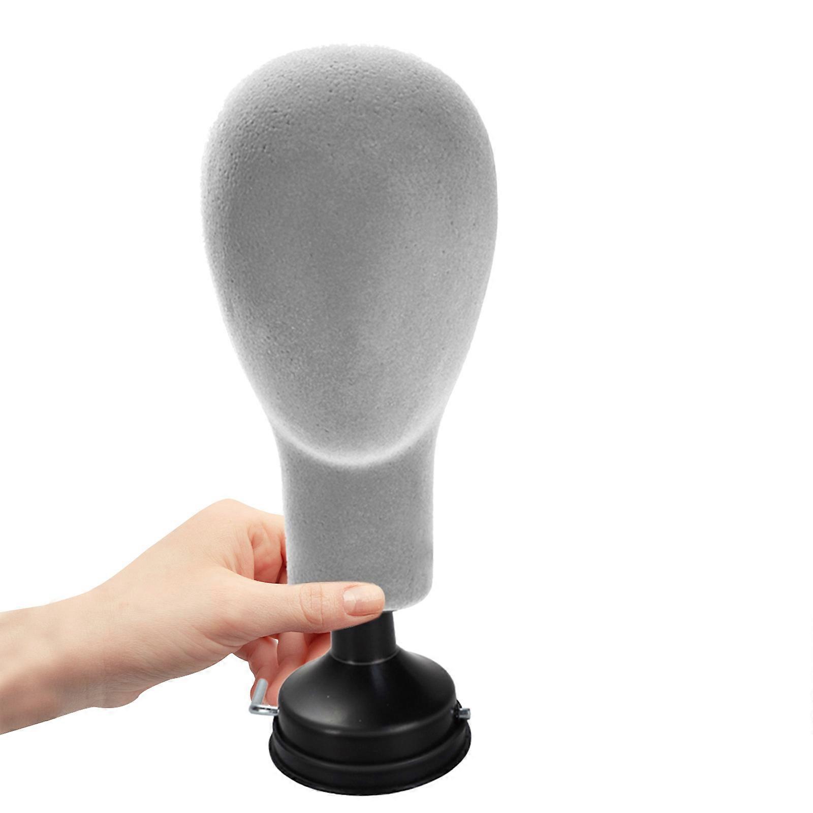 Grey Male Mannequin Head Model for Display 2Pcs Flocked Foam Material