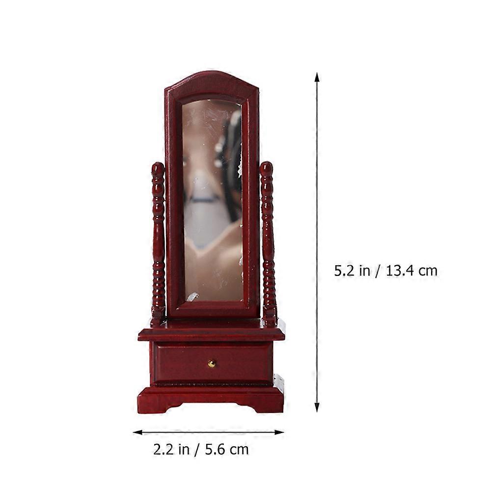 Miniature Dressing Mirror with Cabinet Full-Length Mirror 2Pcs Set