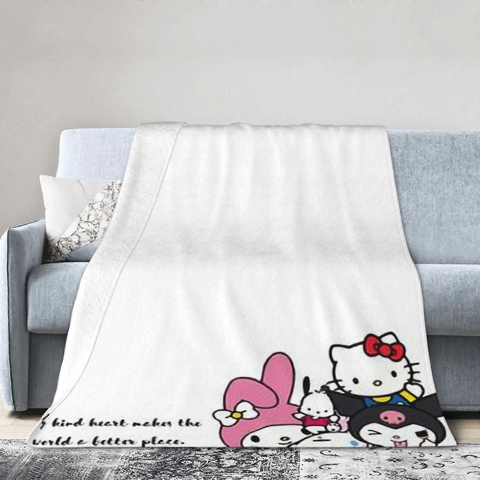 Hello Kitty Throws Blanket 80"x60" Multi-size, Super Soft, Cozy & Warm, Lightweight, Compact, Suitable for Bed, Sofa, Camping, Travel, All Seasons