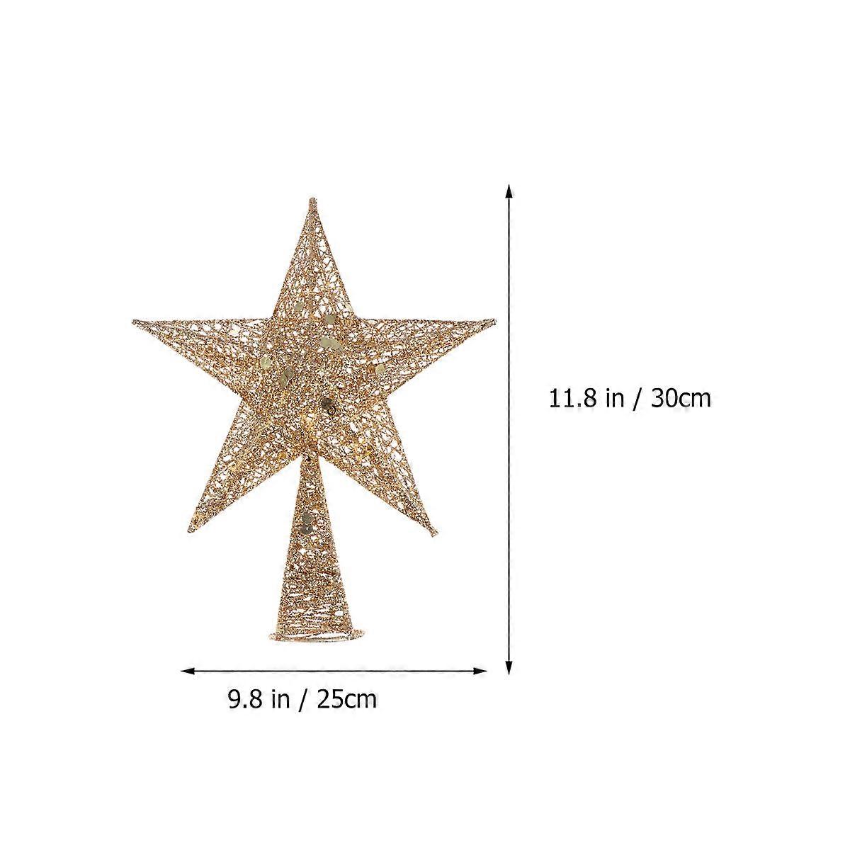 Golden Star Tree Topper 30X25cm Decorative Christmas Ornament For Home And Party Occasions 1PC Shiny