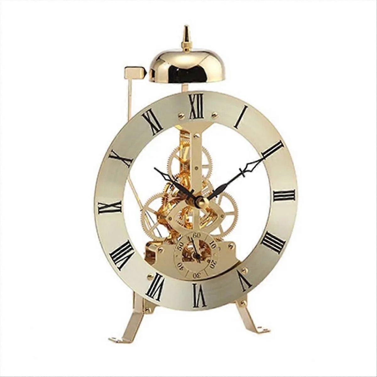 Small Table Clock Metal Vintage Table Clocks Gold