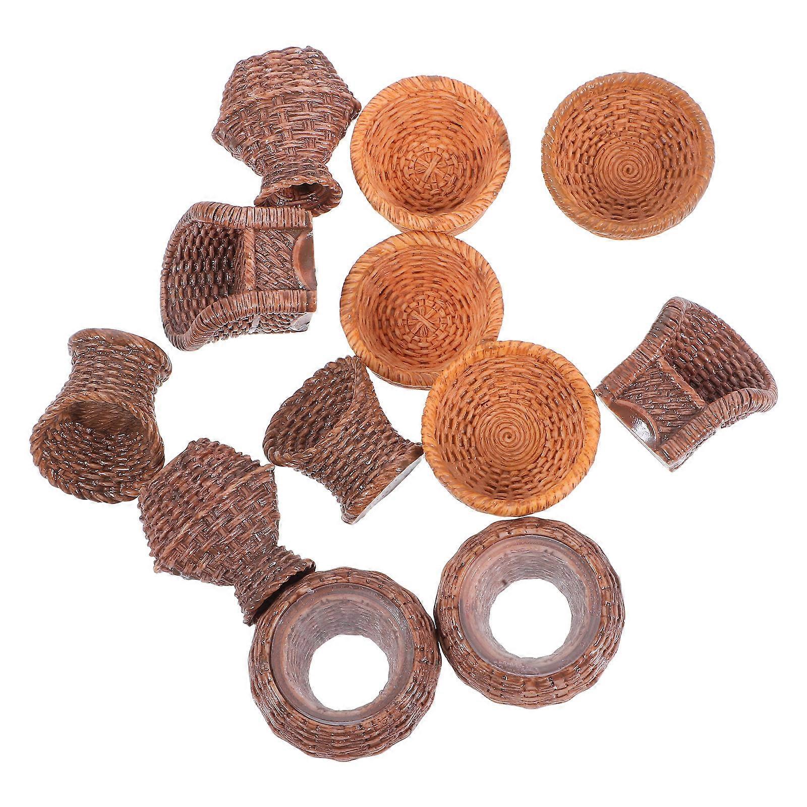 Tiny Basket Miniatures for Decor 48Pcs Mini House Storage Basket Set