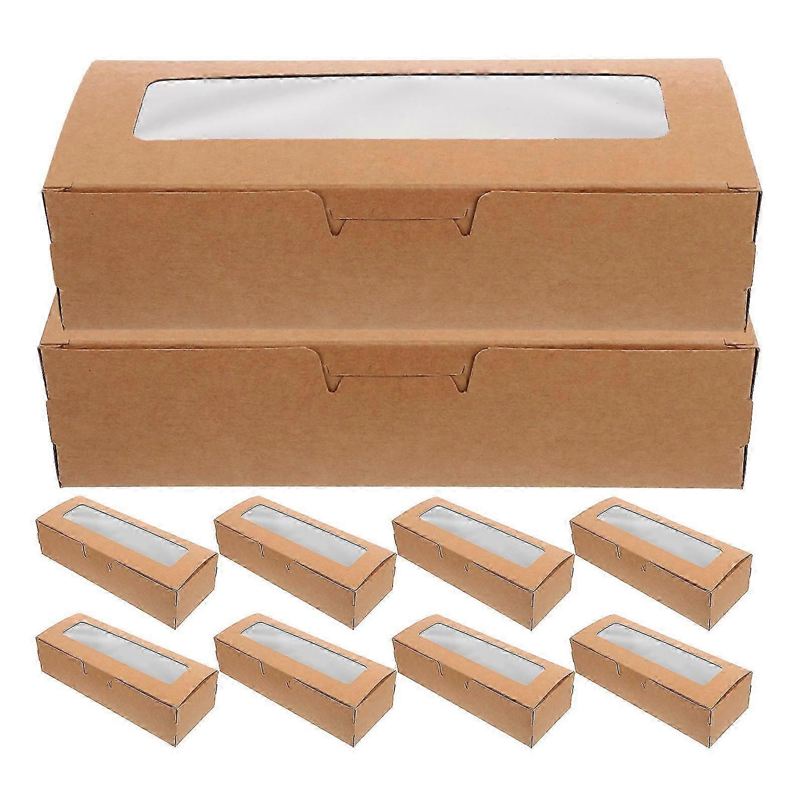 Small Cookie Boxes Macaron Packaging Boxes PVC Material Rectangular Style Party Birthday Corporate Clients 10Set