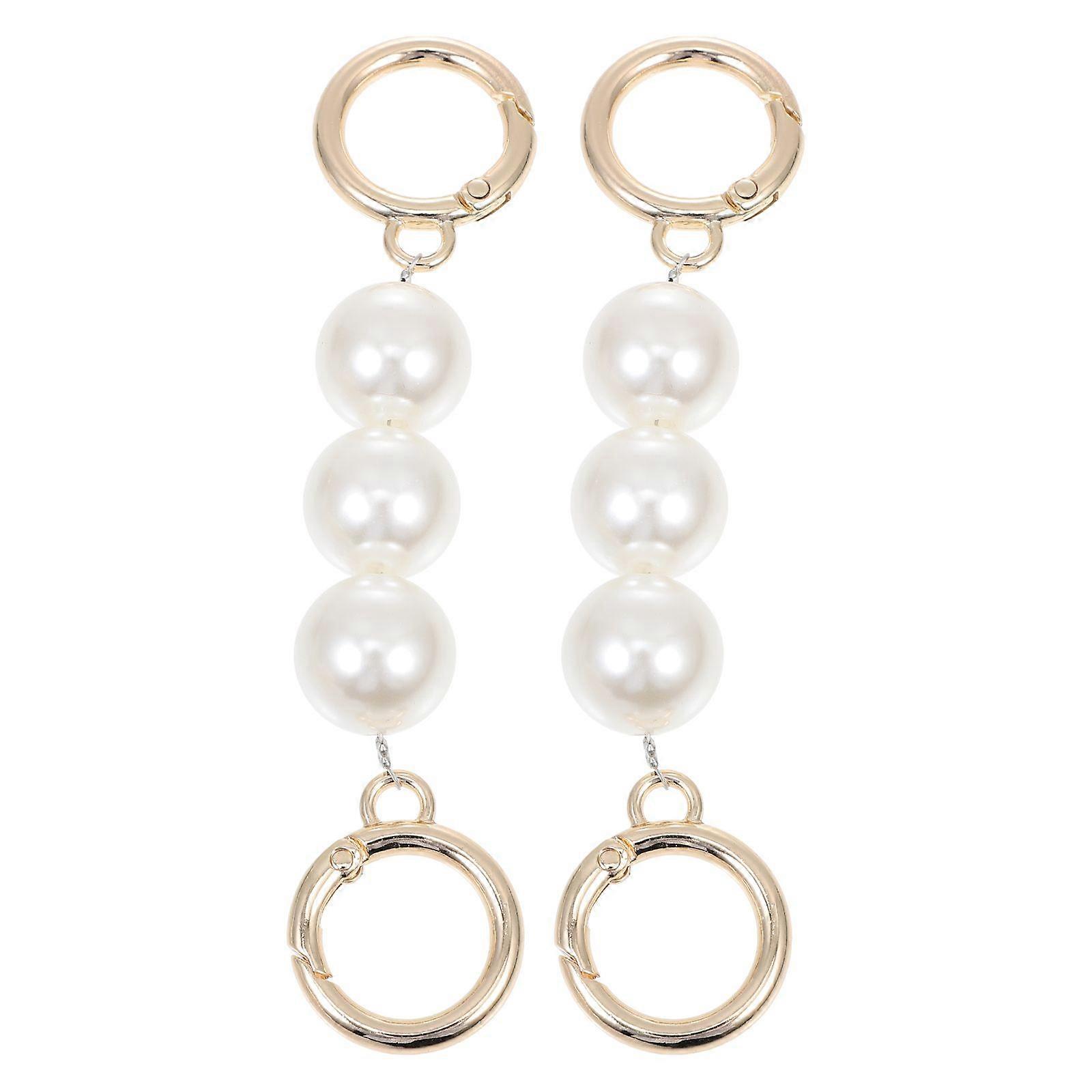 2 Pcs Pearl Bag Extension Chains Delicate Bag Chains DIY Bags Replacement Chain