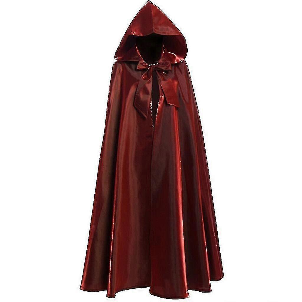 New Witchcraft Solid Color Tie Up Medieval Robe Halloween Hooded Cloak Long Cape