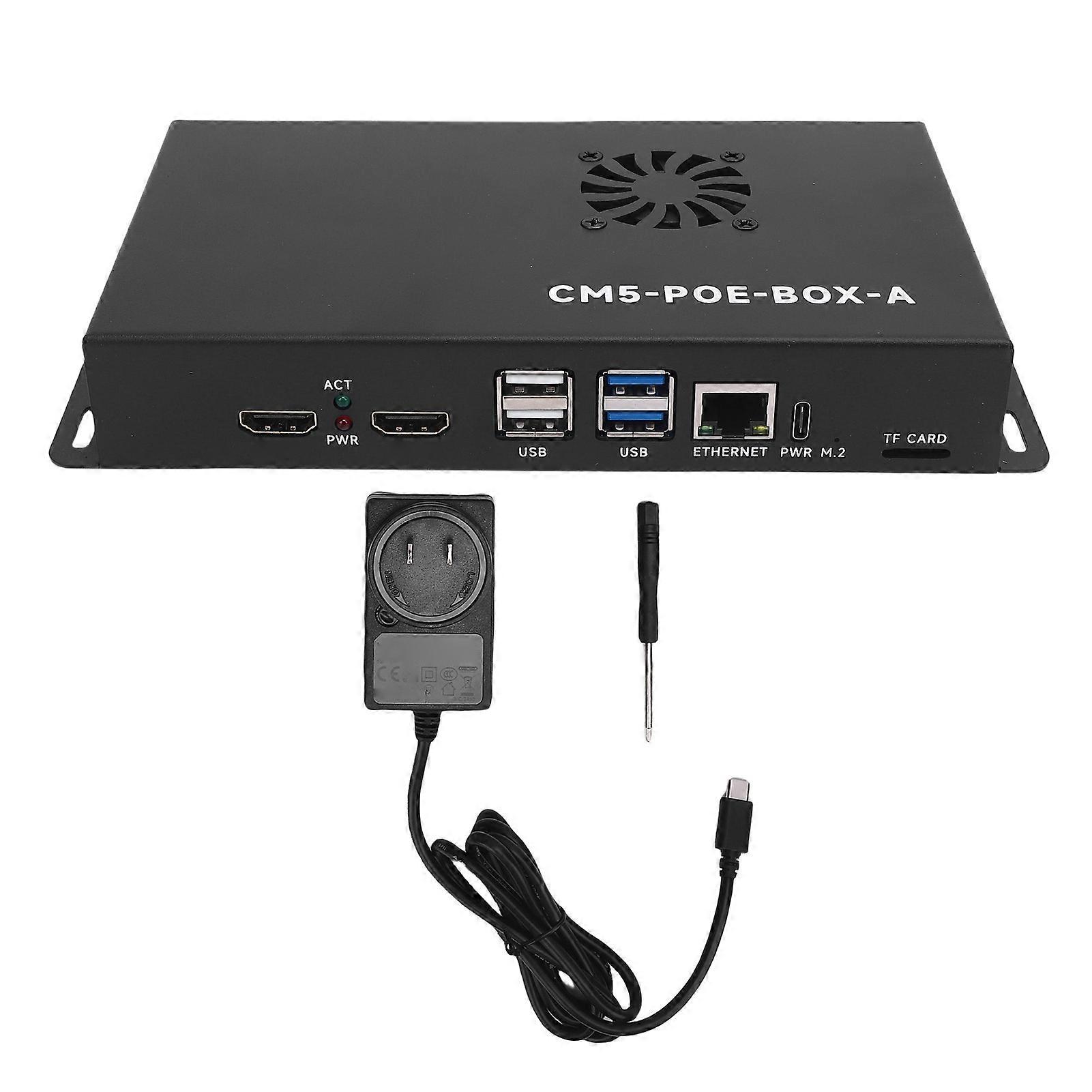 Compute Module 5 PoE Base Board with Shell MIPI M.2 USB ETH Expansion Board US Plug