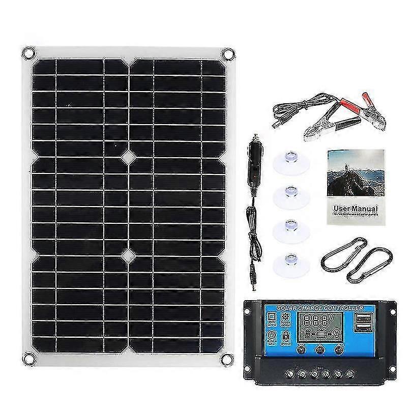 200w Solcellepanel Kit 60a 12v Batterilader Kontroller Caravan Båt Utendørs