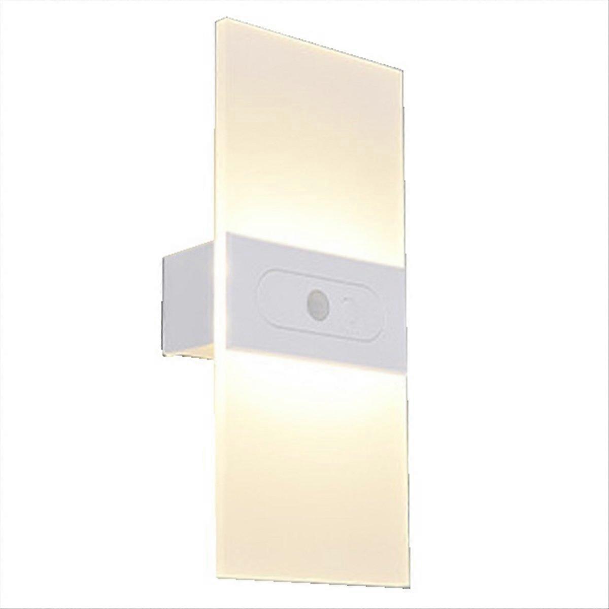 Rechargeable Wall Lamp Drill-Free Bedside Lamp Night Light White