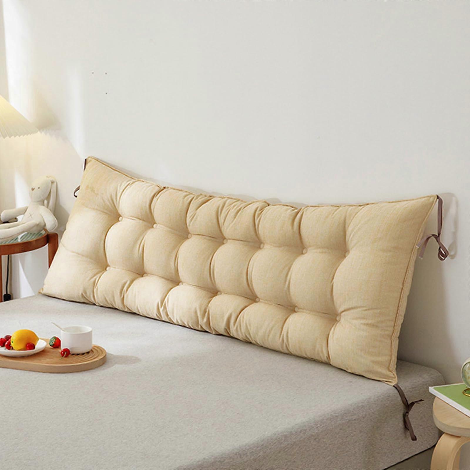 Reading Pillow 90x50cm Large Headboard Backrest Cushion For Reading Bedside Use With Fixing Ties Tatami Back Bolster