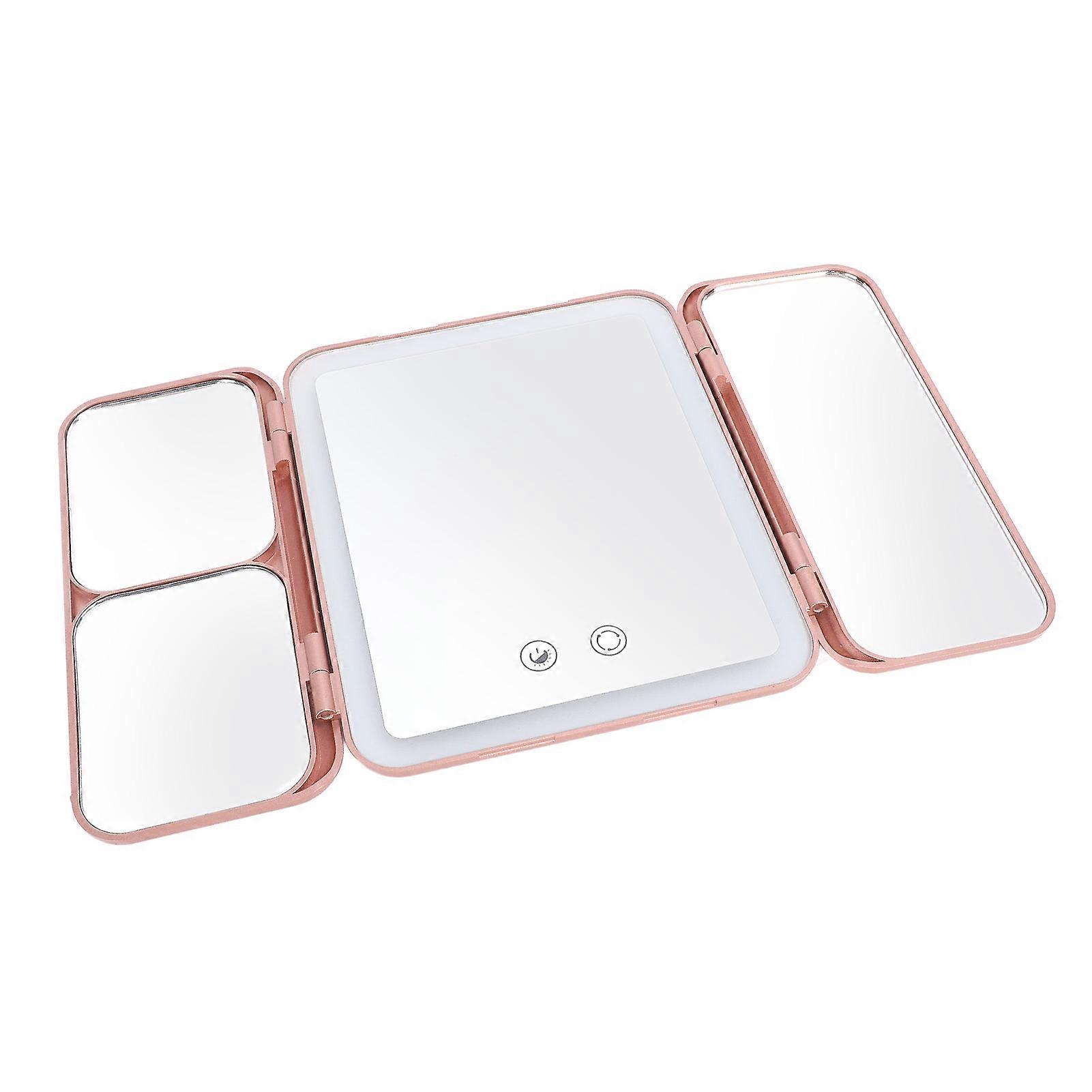 Folding LED Makeup Mirror Portable Rechargeable Cosmetic Mirror LED Folding Vanity Mirror With Light for Home Travel 