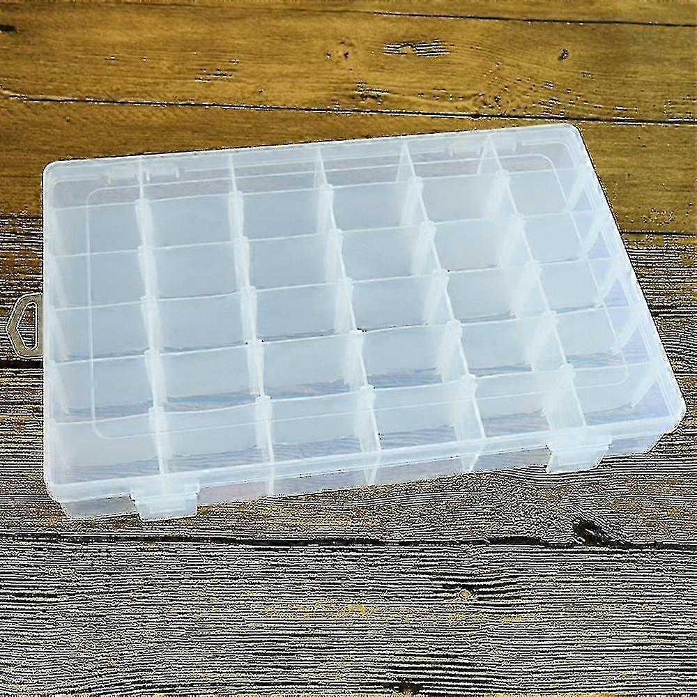 Stylish 36-Compartment Acrylic Makeup Organizer Box with Transparent Small Grids for Easy Access to Cosmetics