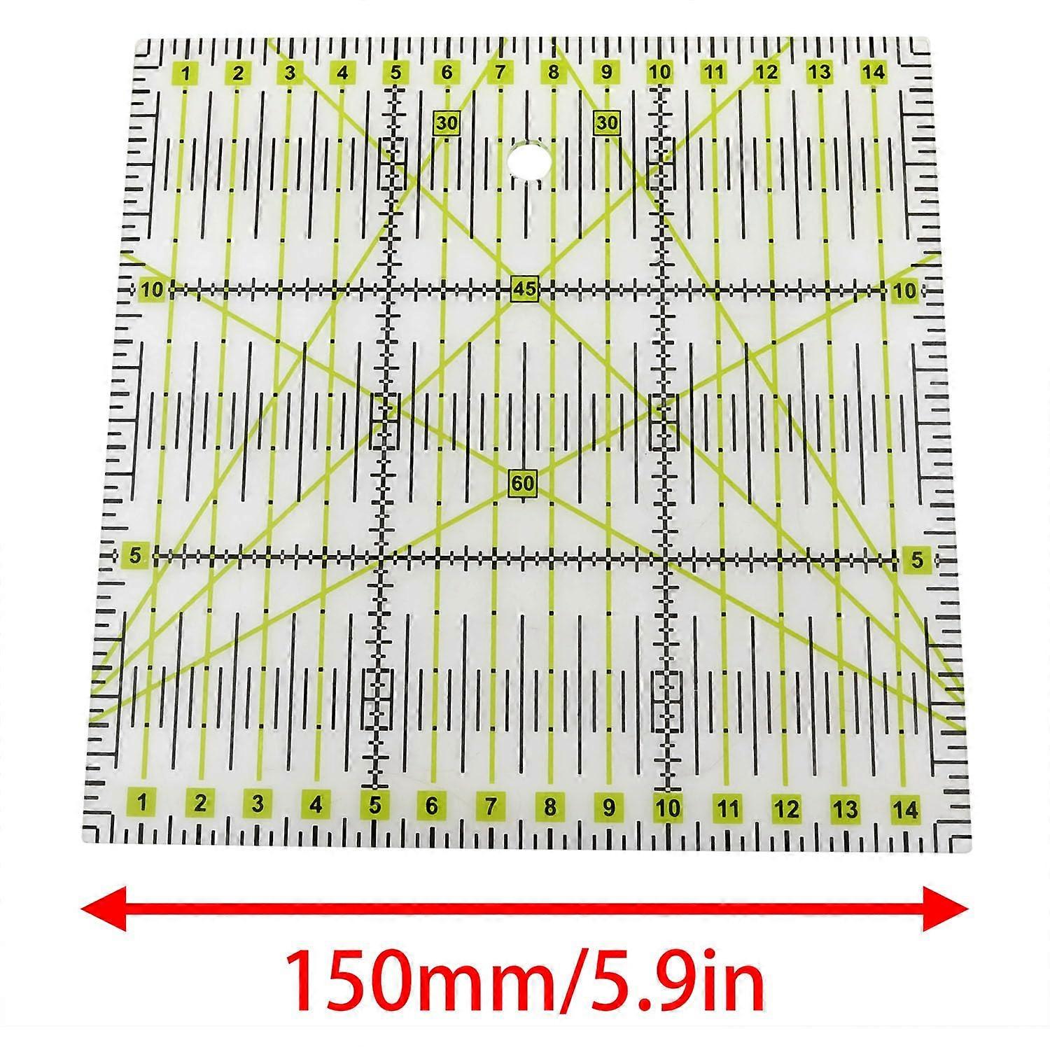 Quilting Ruler 6x6 Inch Non Slip Acrylic Square For Quilting Sewing DIY ...