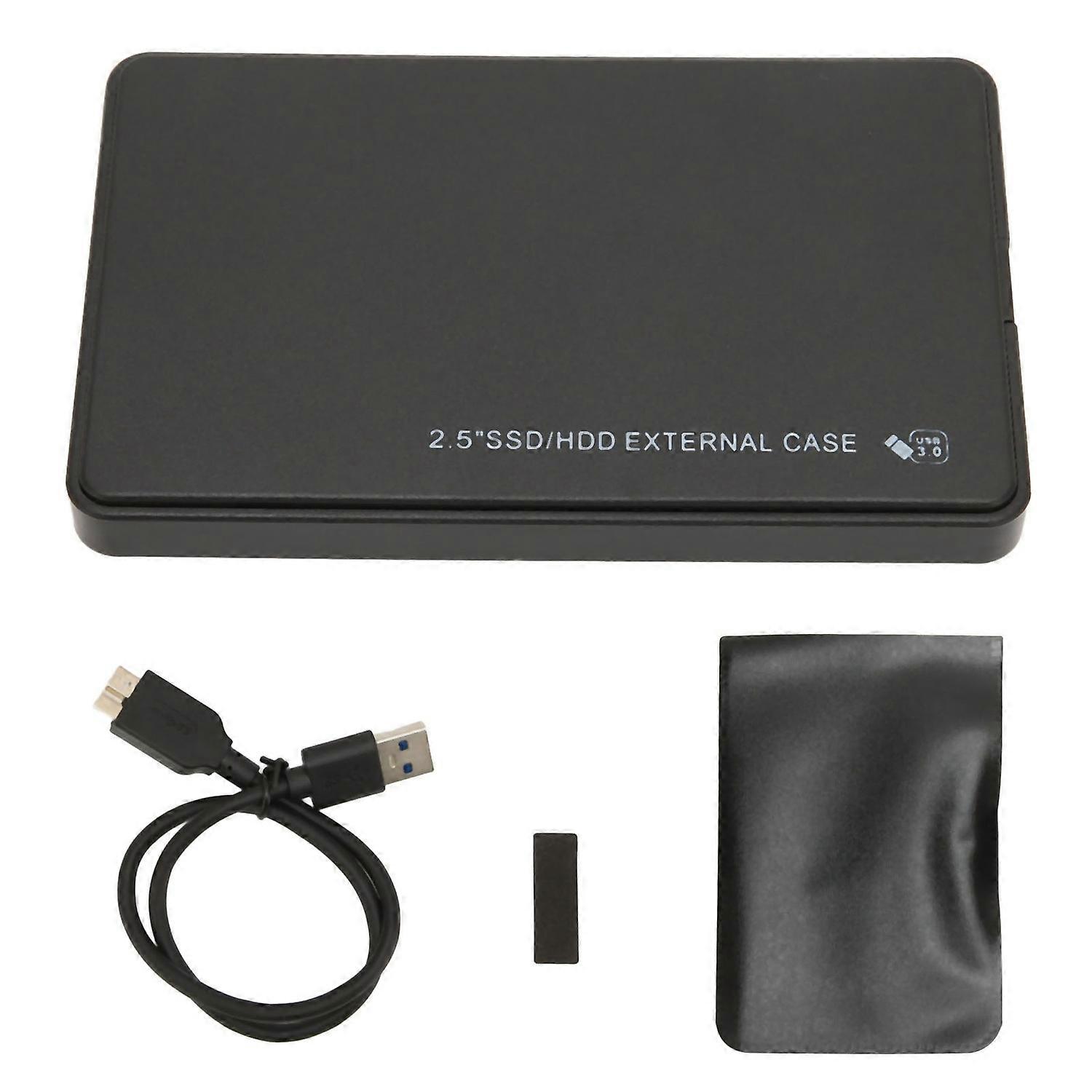 2.5in HDD SSD Enclosure Black USB3.0 2.5in Mechanical SATA Serial Port SSD HHD External Mobile Hard 