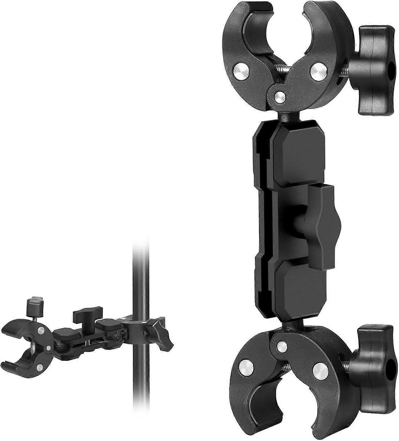 Wiseten Double Clamp Magic Arm Camera Stand with Double Clamp Camera Clamp Bracket with 360 Double Ball Head Super Clamp Bracket for GoPro