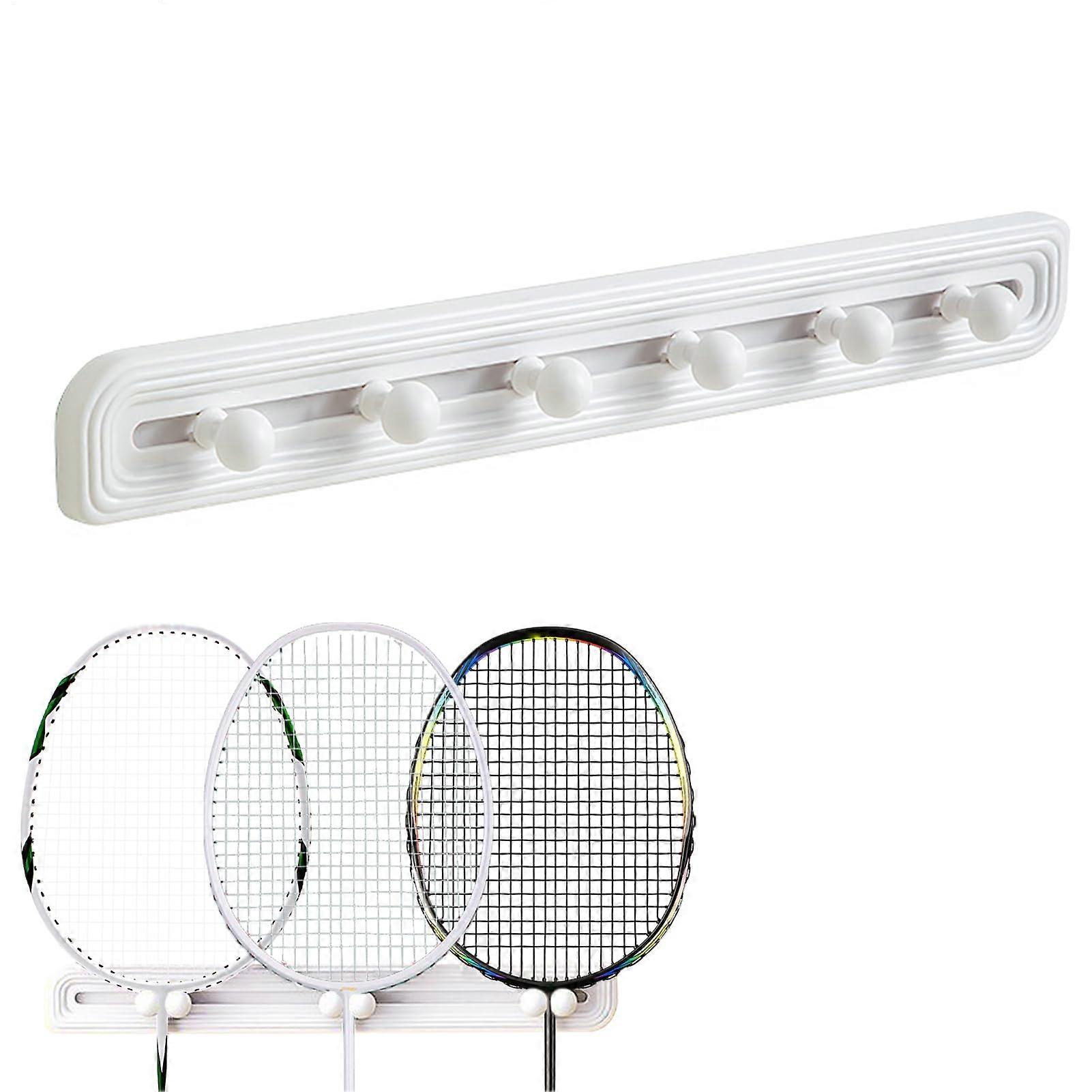Coat Rack Wall Mount Sliding Racket Storage Rack Tennis Rackets Display Home Gym Kitchen Utensils