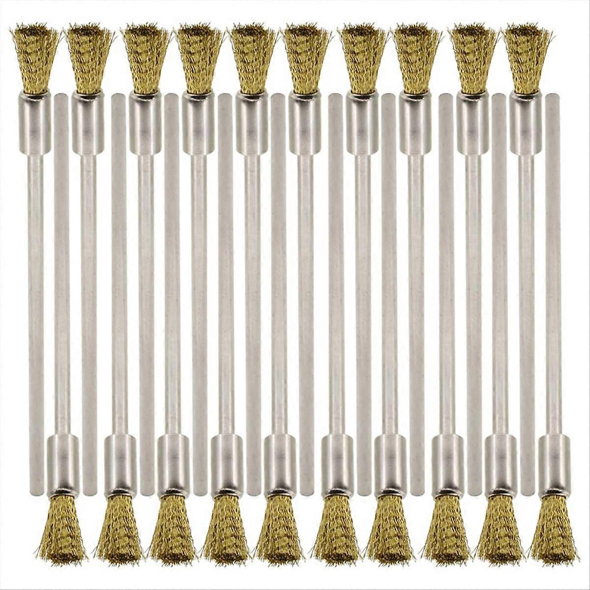 20PCS Brass Wire Brushes with Extended Handle