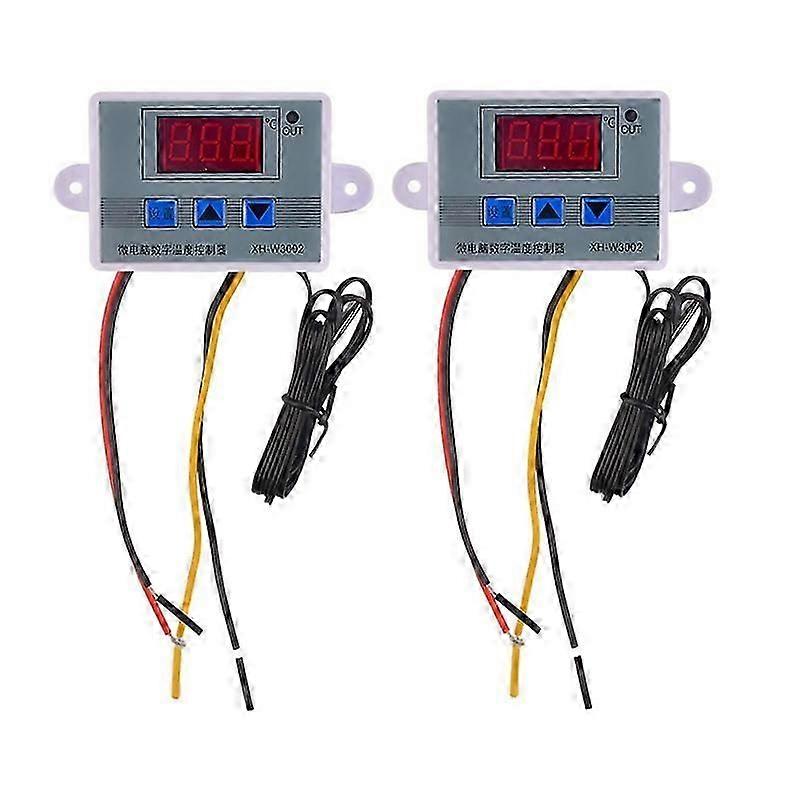 2Pcs W3002 Digital Temperature Controller Microcomputer Thermostat Thermoregulator Heat Cool Tempera