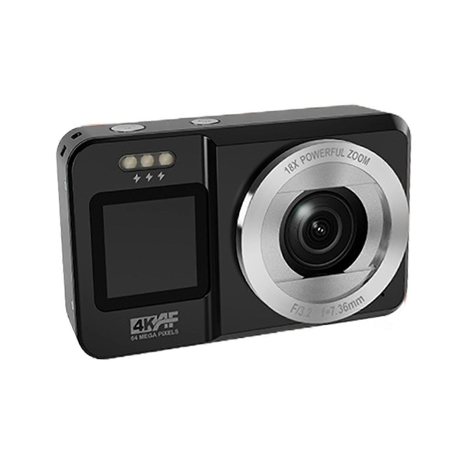 Easy to Use 4K Digital Camera 64MP Sensorings Double Screen 18X Zooms for Beginners Travel Photography Multicolor