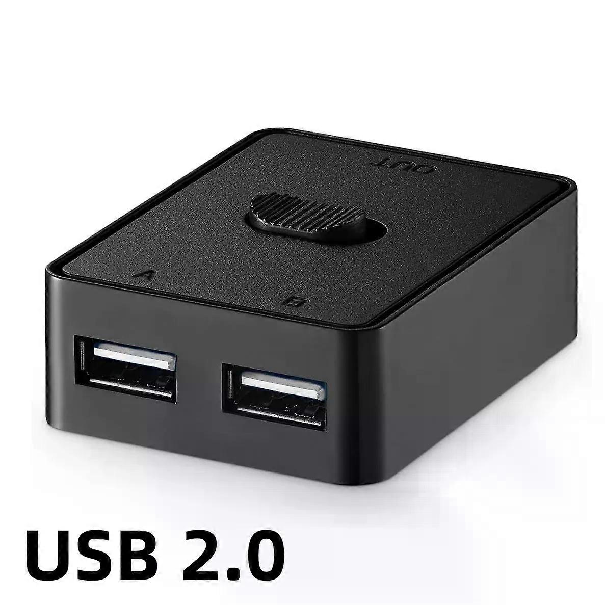 USB 30/20 Switch for 2 Computers Share Keyboard Mouse Scanner Printer 2 in 1 Out/1 in 2 Out Bi-Directional USB Switcher Box