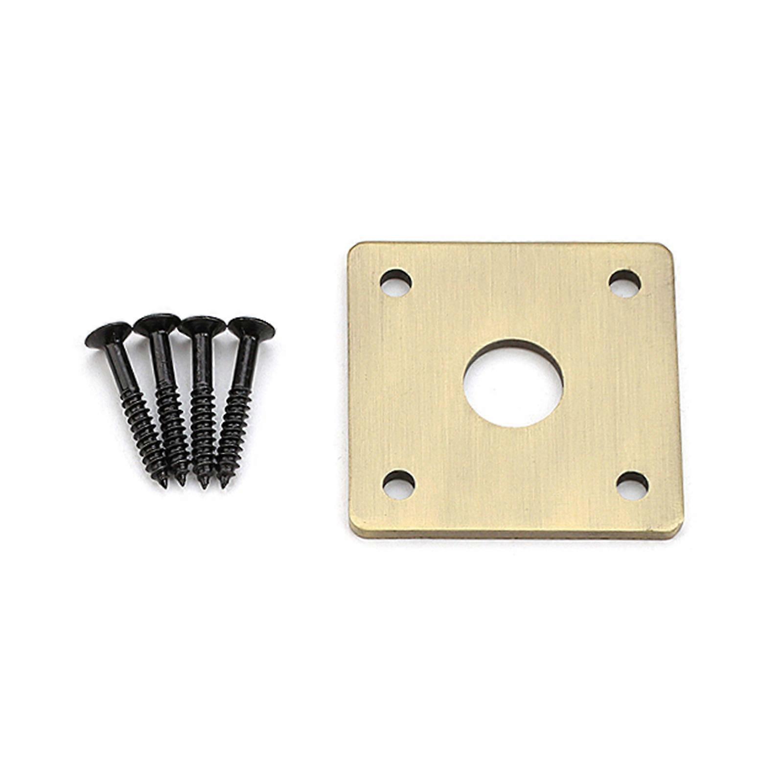 Plaque de remplacement carrée pour jacks, base plate en métal, avec vis de fixation, pour guitare électrique et basse électrique, multicolore.