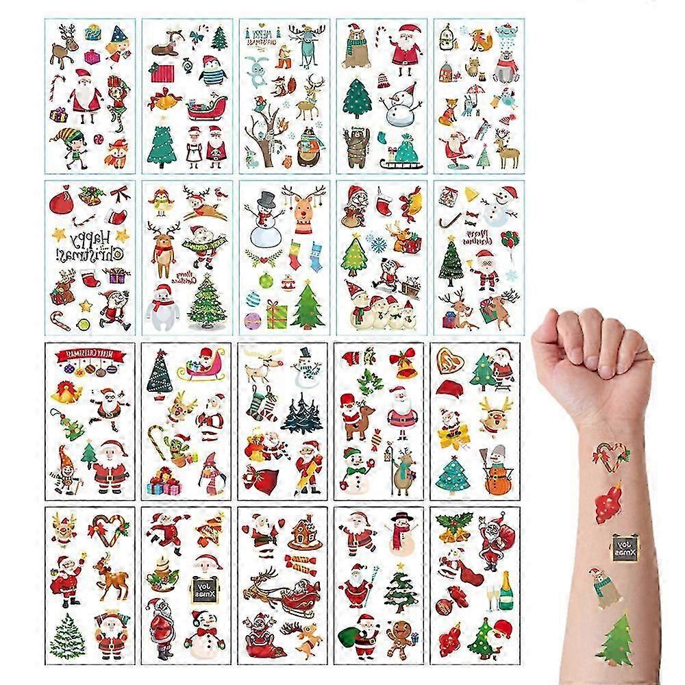 20 sheets Christmas temporary tattoos for kids/temporary women