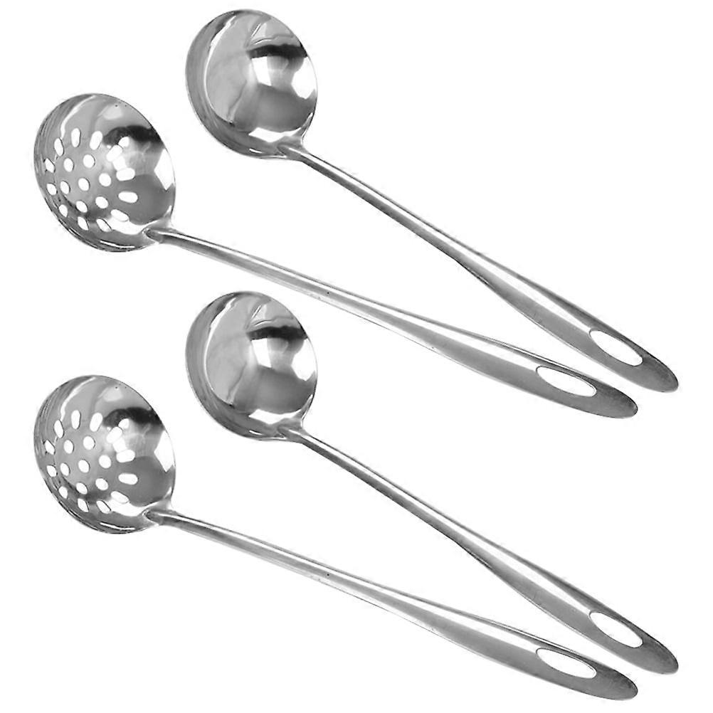Eease 4Pcs Stainless Steel Serving Spoons with Hook for Restaurant Kitchen
