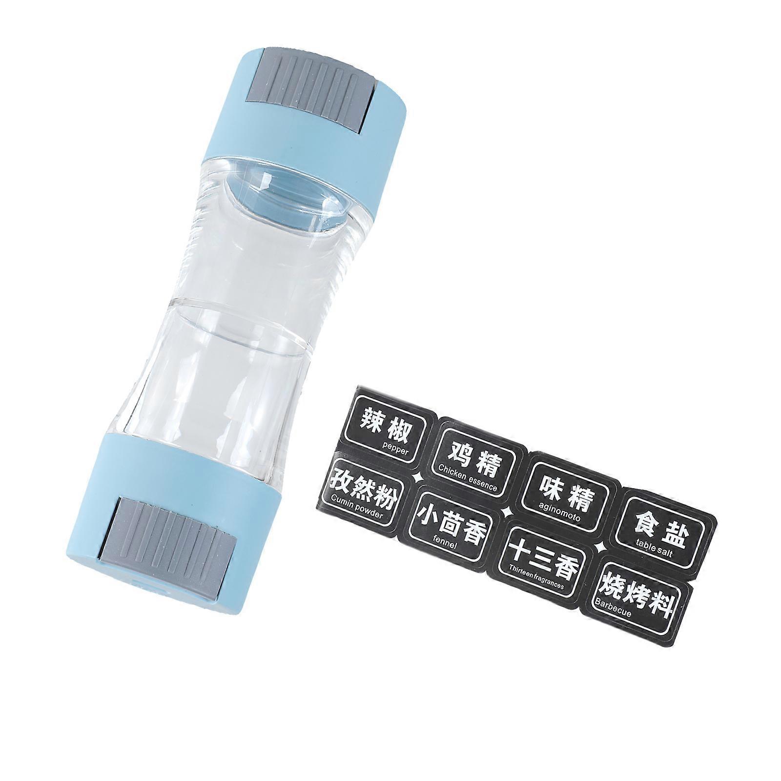 Kitchen Essential 0.5g Metering Salt Shaker with Double Headed Press Type Designs Kitchen Accessory for Precise Spicing  Blue
