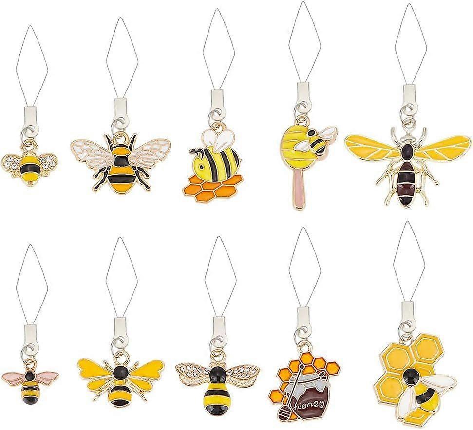 10 Pcs Bees Theme Needles Threader 304 Stainless Steel Wire Loop DIY Needle Threader Hand Machine Sewing Tool Sewing Thread DIY Tools with Alloy Ename