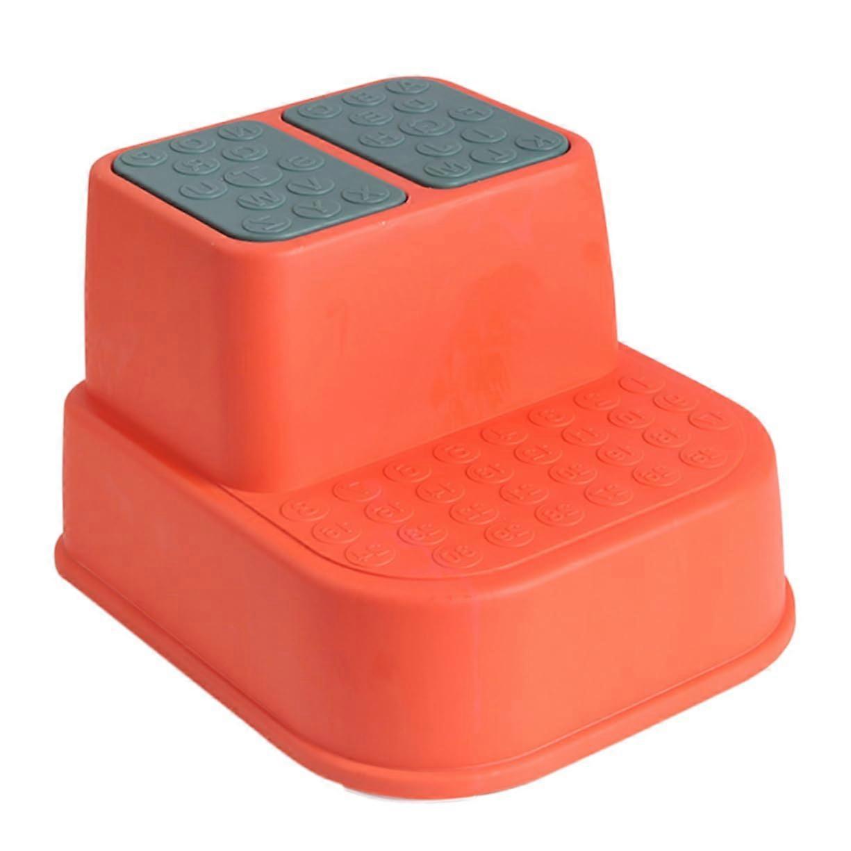 Multifunction Nonslip Double Layers Step Stool Red Thickened Footstool For Toddlers Home Use And Bathroom