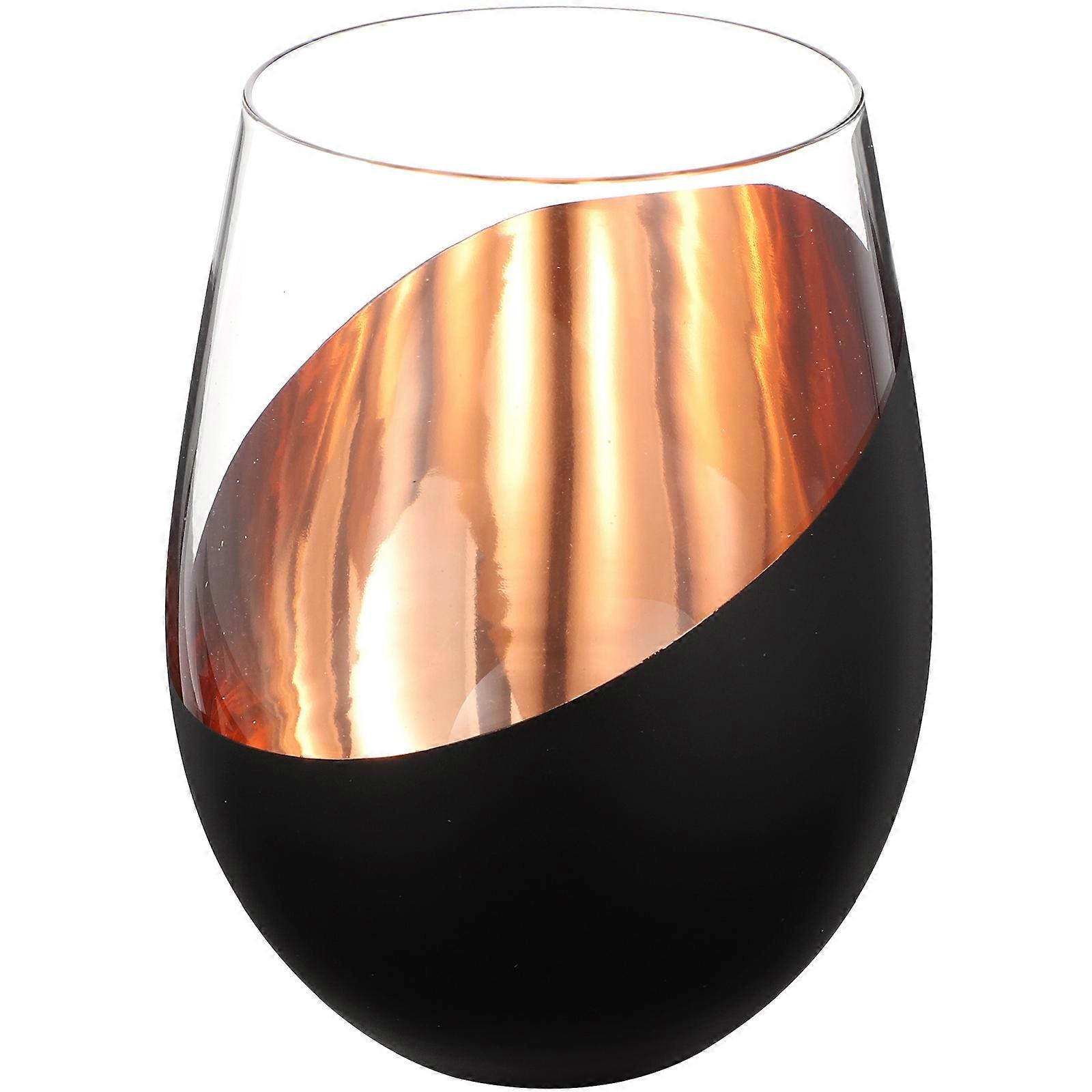 Clear Stemless Wine Glass Decorative Cup Serving Drinks Multi Color 1Pack