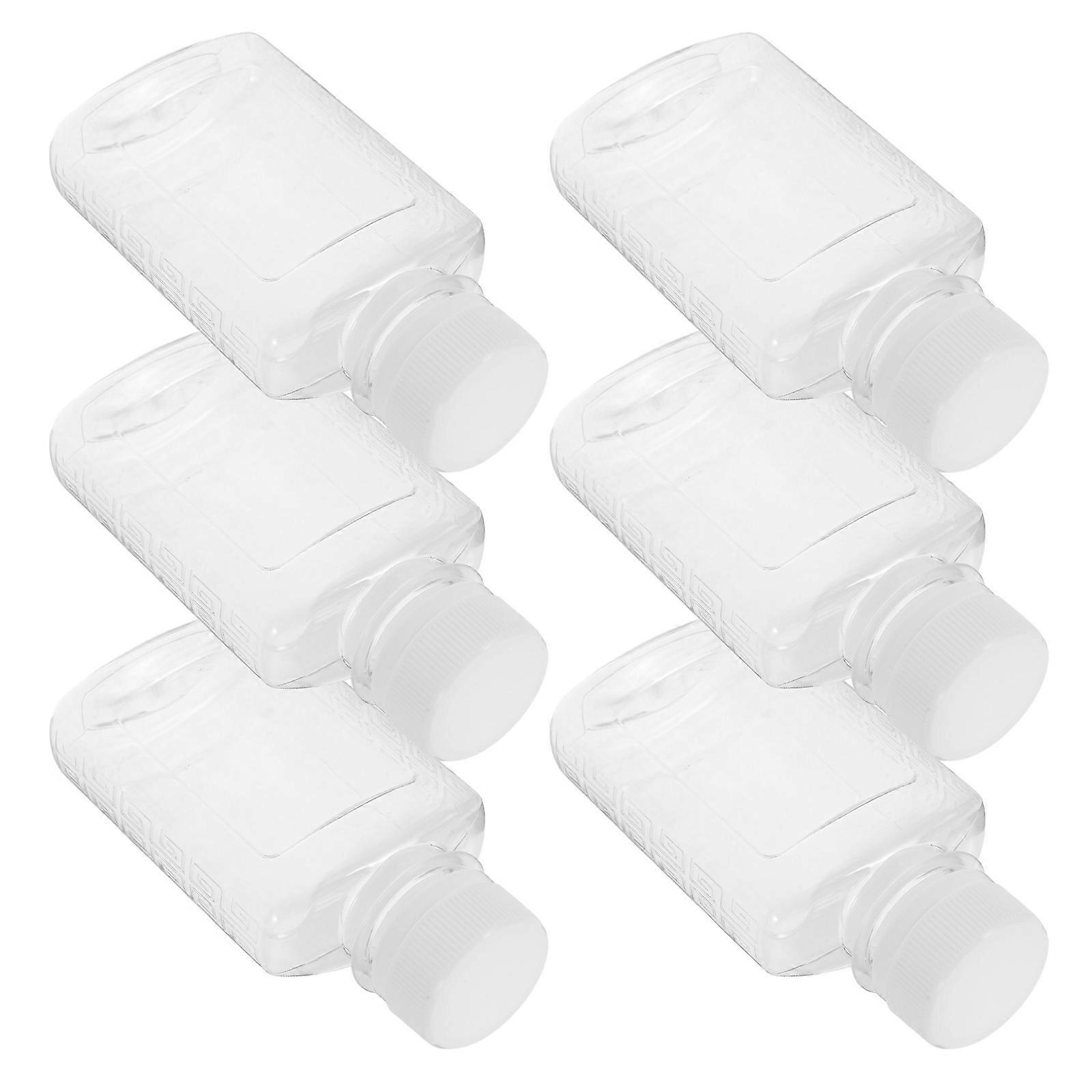 Plastic Beverage Bottle Clear Bottles for Storage Use 6Pcs Reusable Mini Jars