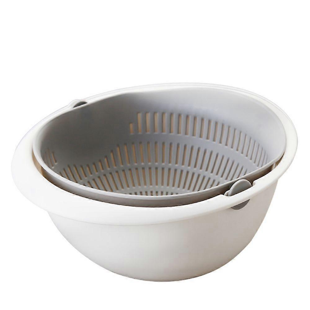 창의적인 다기능 배수 바구니 더블 주방 과일 및 야채 원형 플라스틱 식기 세척 바구니