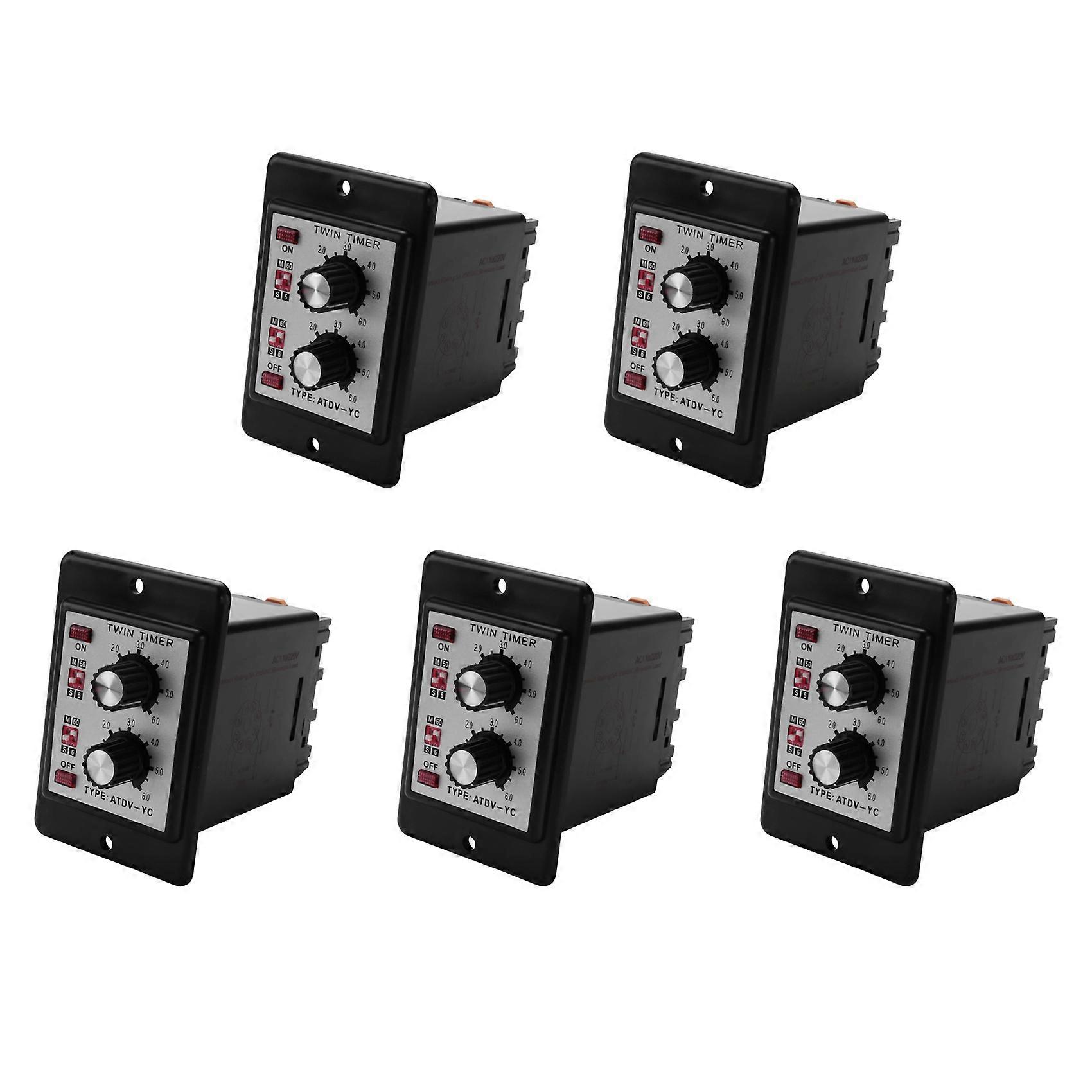 5X on Off Twin Timer Relay Knob Control Time Switch ATDV-YC 6S-60M Relay Board AC 110/220V Electrical Access(AC110/220V)