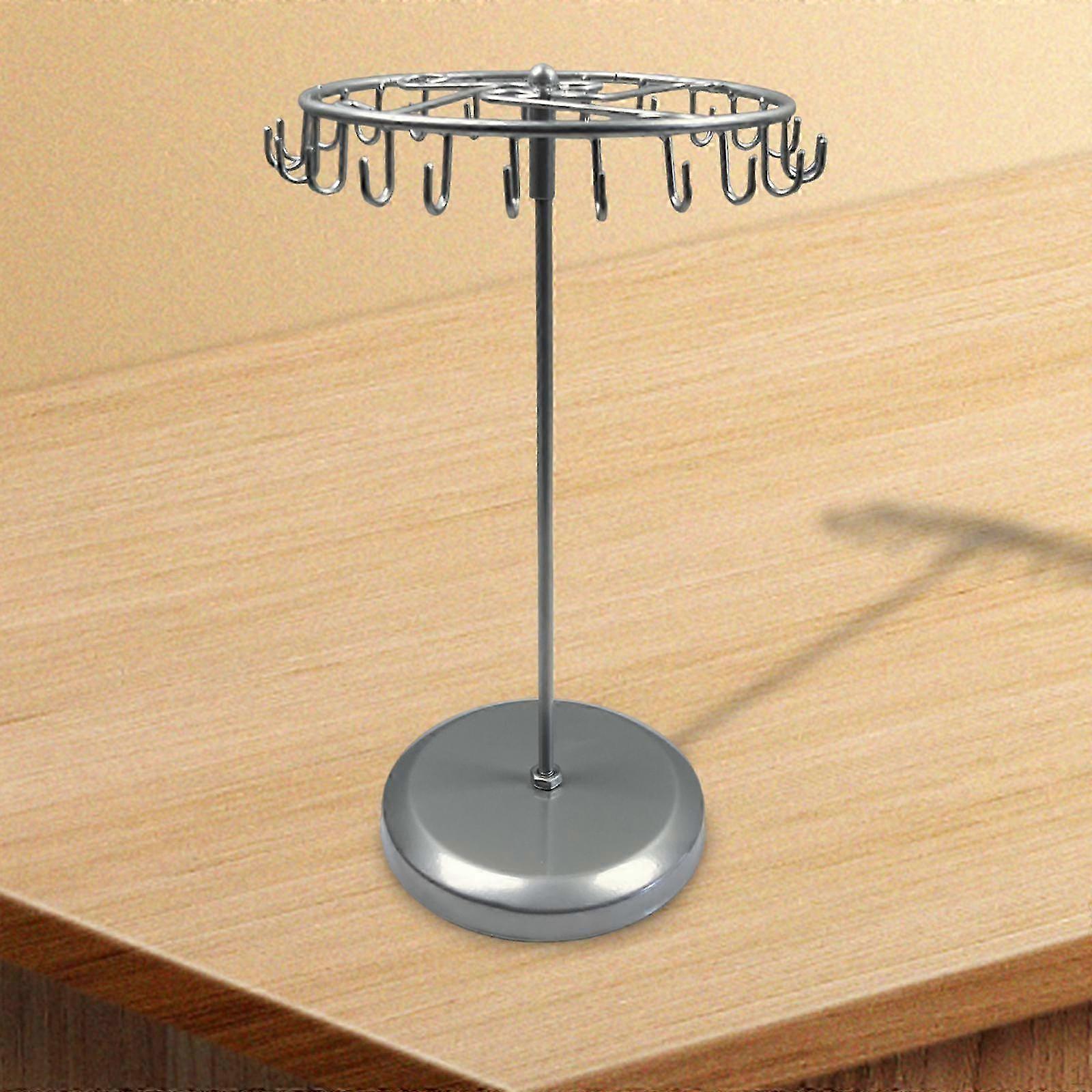 Rotating Jewelry Organizer for Necklace Display Stand with Multiple Shelves