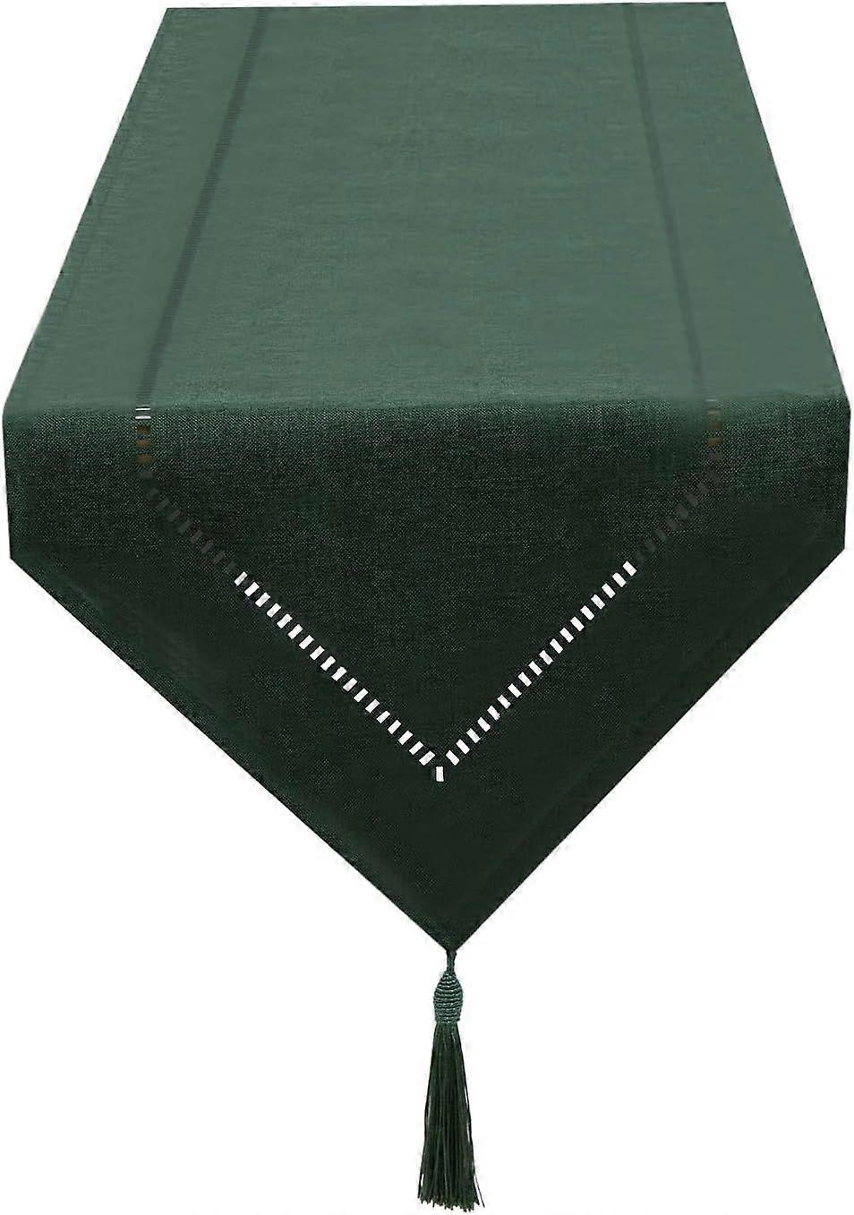 Dark Green Tabletop Table Runner 12 x 59 Inch, Solid Color Tabletop Table Runner, Modern E