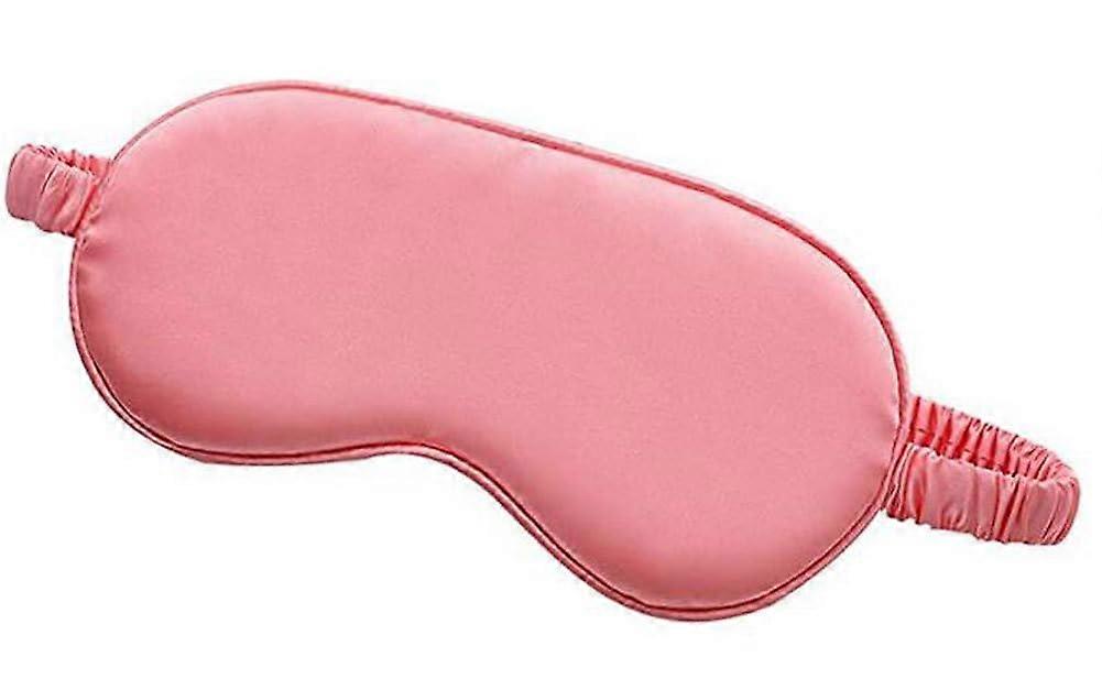 Silk Sleep Mask with Soft Satin Surface and Elastic Strap for Night Sleeping and Travel Coral