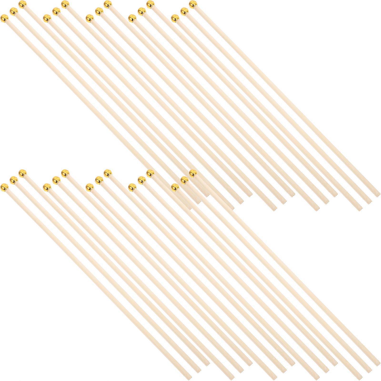 Wooden Flag Pole for Handheld Use 50Pcs Mini Flag Sticks Khaki